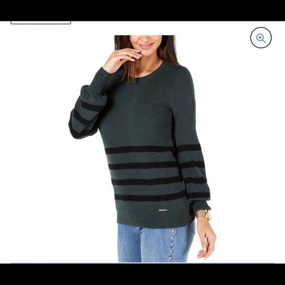 Michael Kors Sweaters - Michael Kors Womens Striped Pullover Sweater, Green S NWT